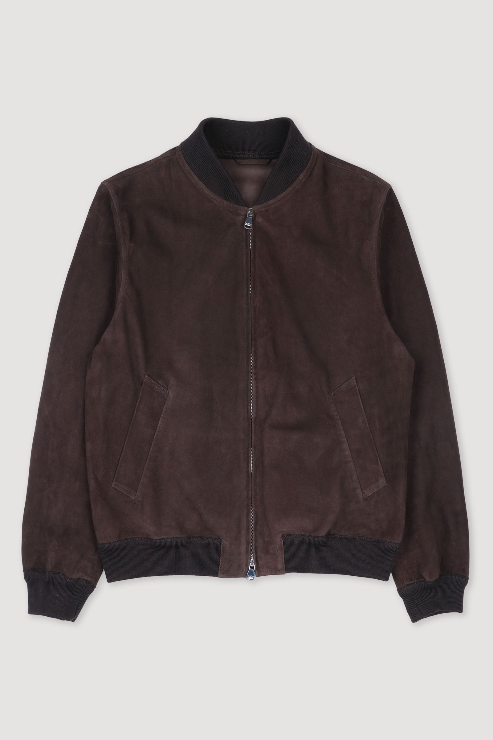 Unlined Bomber Jacket In Suede Leather Caff