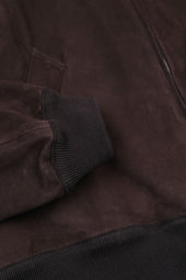 Unlined bomber Jacket in suede leather. Brown - Caffè