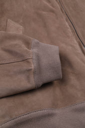 Unlined bomber Jacket in suede leather. Beige - Grege