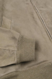 Unlined bomber Jacket in suede leather. Beige - Cumino