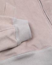 Unlined bomber Jacket in suede leather. Beige - Canvas