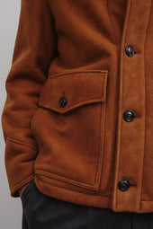 Enest rancher jacket in suede shearling. Brown - Sandal/Naturale