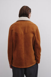 Enest rancher jacket in suede shearling. Brown - Sandal/Naturale