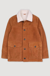 Enest rancher jacket in suede shearling. Brown - Sandal/Naturale