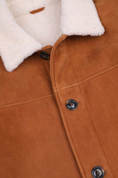 Enest rancher jacket in suede shearling. Brown - Sandal/Naturale