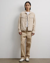 Davis unlined trucker jacket in suede leather. Beige - Sisal