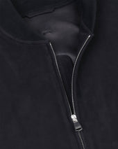 Sergent unlined bomber jacket in suede leather - Dark blue