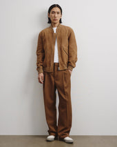 Sergent unlined bomber jacket in suede leather. Beige - Arachide