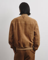 Sergent unlined bomber jacket in suede leather. Beige - Arachide