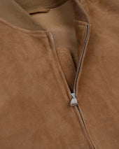 Sergent unlined bomber jacket in suede leather. Beige - Arachide