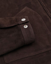 Brad unlined zip jacket in suede leather. Brown - Caffè
