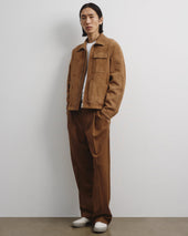 Brad unlined zip jacket in suede leather. Beige - Arachide