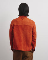 Brad Unlined Zip Jacket In Suede Leather Coccio