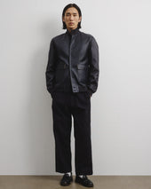 Unlined Valstarino jacket in nappa leather - Navy blue