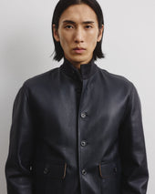 Unlined Valstarino jacket in nappa leather - Navy blue