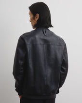 Unlined Valstarino jacket in nappa leather - Navy blue