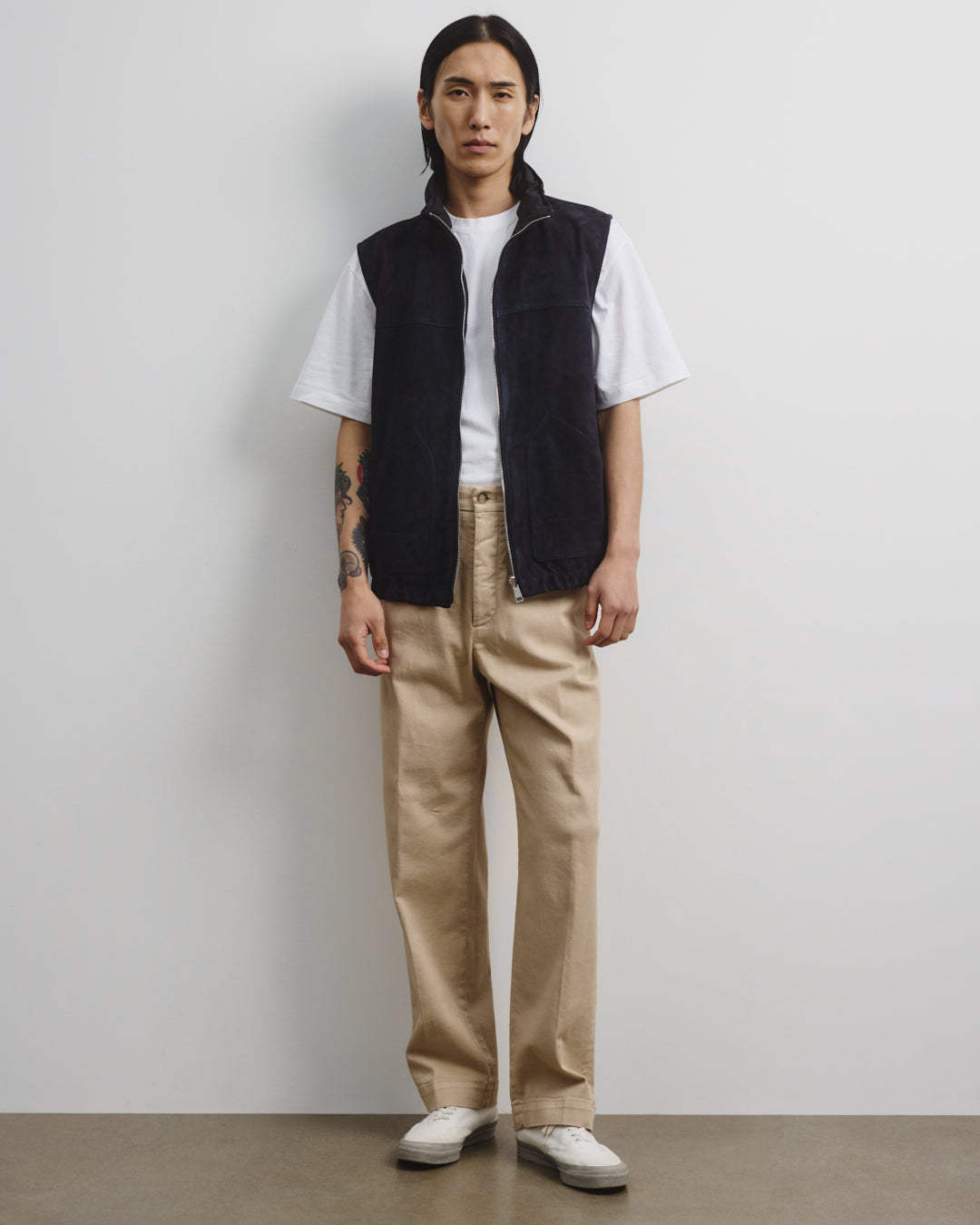 Foley Reversible Vest In Suede Leather And Waterproof Fabric Eversible Hooded Jacket In Suede Leather And Waterproof Fabric Beige
