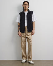 Foley reversible vest in suede leather and waterproof fabric. - eversible hooded jacket in suede leather and waterproof fabric. Beige