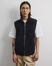Foley reversible vest in suede leather and waterproof fabric. - eversible hooded jacket in suede leather and waterproof fabric. Beige