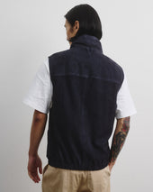 Foley reversible vest in suede leather and waterproof fabric. - eversible hooded jacket in suede leather and waterproof fabric. Beige