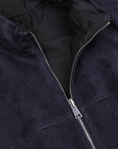 Foley reversible vest in suede leather and waterproof fabric. - eversible hooded jacket in suede leather and waterproof fabric. Beige