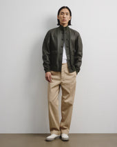Unlined Valstarino jacket in nappa leather. Green - Caccia