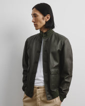 Unlined Valstarino jacket in nappa leather. Green - Caccia