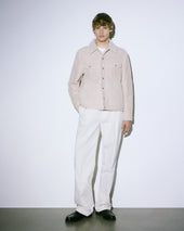 Davis shearling suede trucker jacket. Cream - Off white