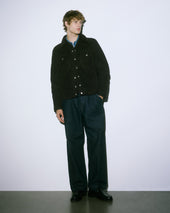 Davis shearling suede trucker jacket. Brown - Caffè