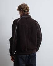 Martin shearling suede bomber jacket. Brown - Caffè