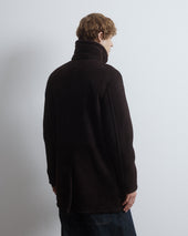Benjamin shearling suede double-breasted peacoat. Brown - Caffè