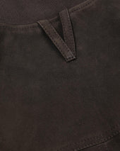 Reversible zip jacket in suede leather and waterproof fabric. Brown - Ebano/Military