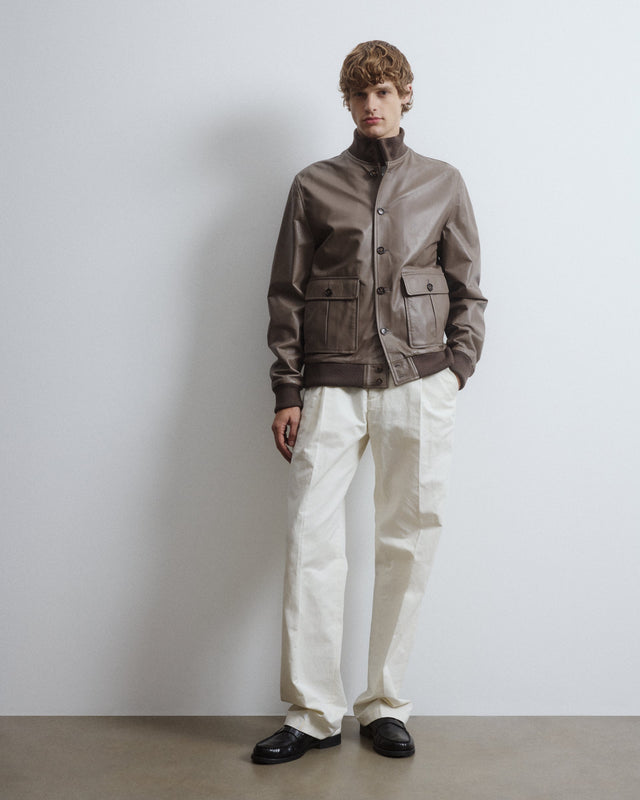 Lined Valstarino jacket in nappa leather. Brown - Cocoa
