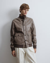 Lined Valstarino jacket in nappa leather. Brown - Cocoa