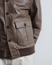 Lined Valstarino jacket in nappa leather. Brown - Cocoa