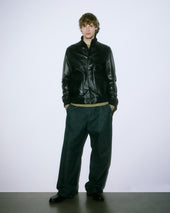 Lined Valstarino jacket in nappa leather - Black