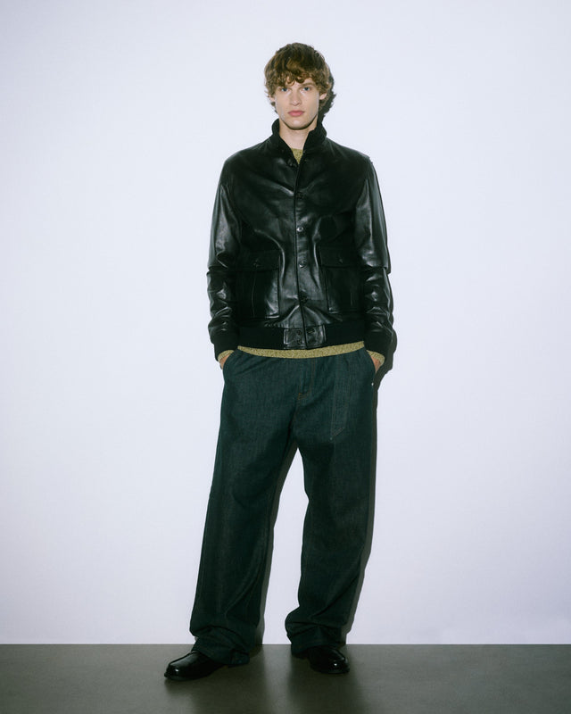 Lined Valstarino jacket in nappa leather - Black