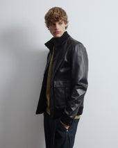 Lined Valstarino jacket in nappa leather - Black