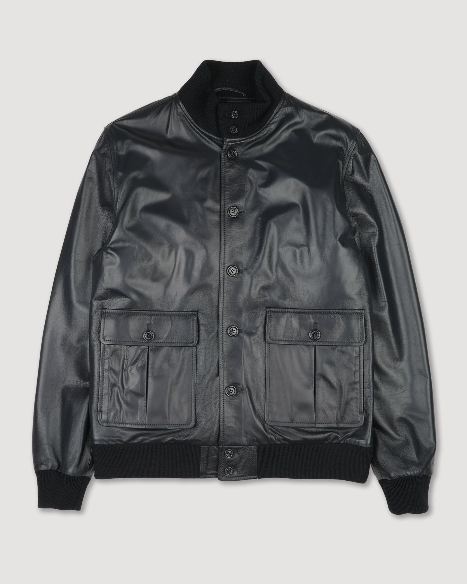 Lined Valstarino Jacket In Nappa Leather Blue