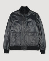 Lined Valstarino jacket in nappa leather. Blue - Navy