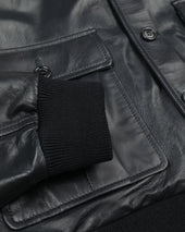 Lined Valstarino jacket in nappa leather. Blue - Navy