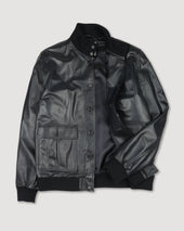 Lined Valstarino jacket in nappa leather. Blue - Navy