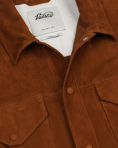 Blackey overshirt jacket in suede leather, unlined. Brown - Sandal