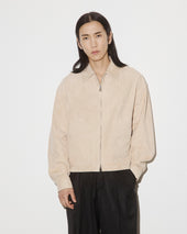 Stan Bomber jacket in suede leather, unlined. Orange - Ruggine
