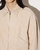 Stan Bomber jacket in suede leather, unlined. Orange - Ruggine