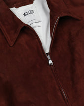 Stan Bomber jacket in suede leather, unlined. Orange - Ruggine