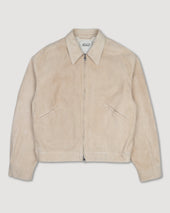 Stan Bomber jacket in suede leather, unlined. Beige - Sisal