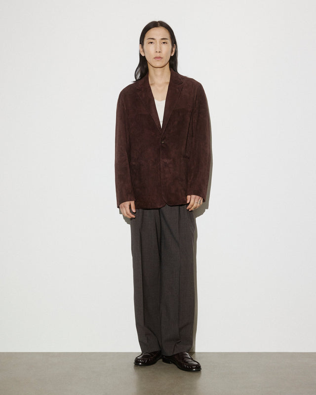 Miller blazer in suede leather, unlined. Brown - Caffè