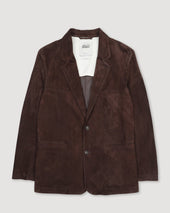 Miller blazer in suede leather, unlined. Brown - Caffè
