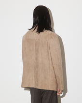 Miller blazer in suede leather, unlined. Beige - Grege